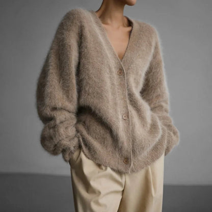 Oversized Women's Fuzzy Mohair Cardigan Sweater
 - ModishWorld