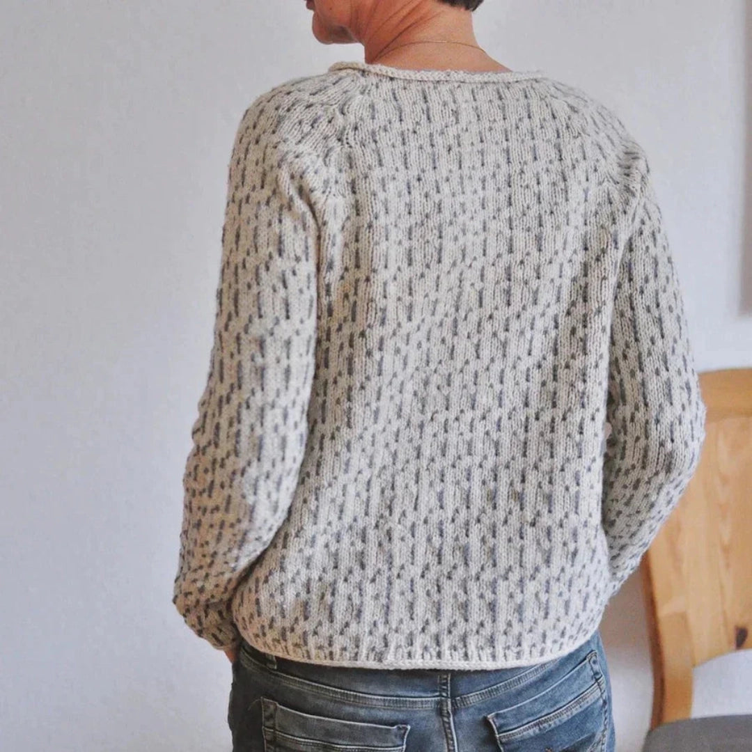 Hand-knitted grey wool sweater for women, chunky style, eco-friendly
 - ModishWorld