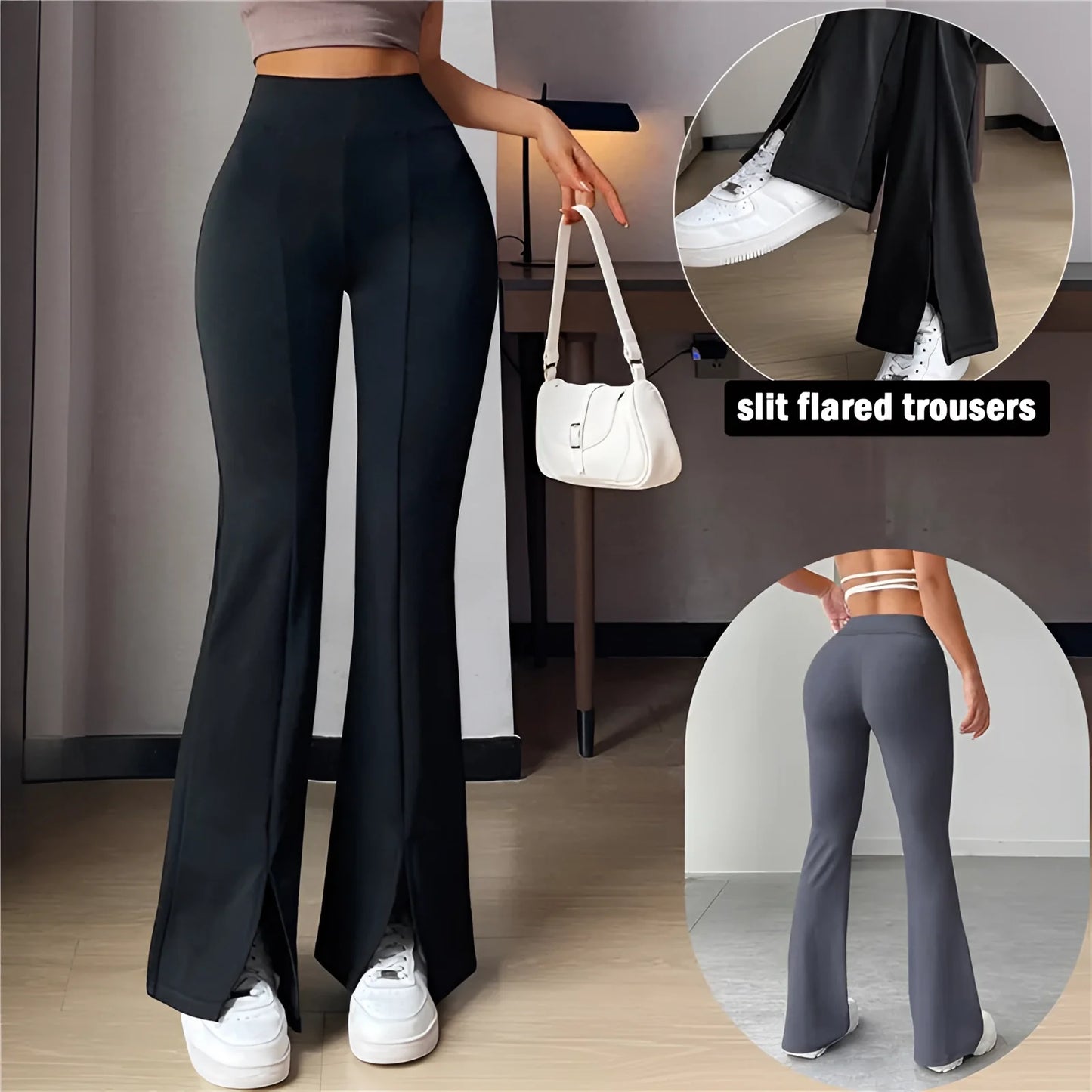 Stylish High-Waisted Yoga Pants with Side Slits for Women - Perfect for the Gym
 - ModishWorld