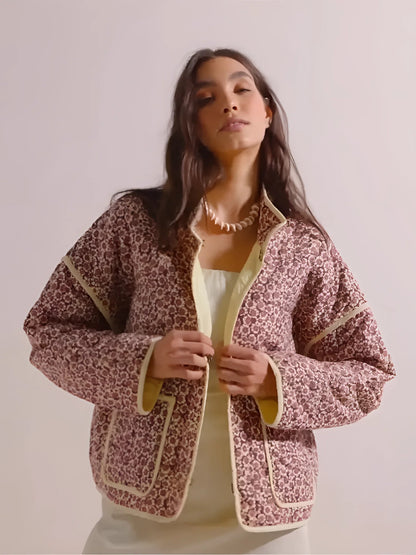 Stylish Quilted Bomber Jacket for Women in Leopard Print – Perfect Fall Outfit
 - ModishWorld