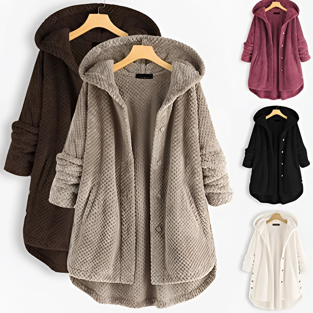 Hooded Winter Jacket for Women, Oversized Plush Fleece Lining
 - ModishWorld