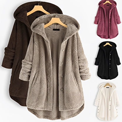 Hooded Winter Jacket for Women, Oversized Plush Fleece Lining
 - ModishWorld