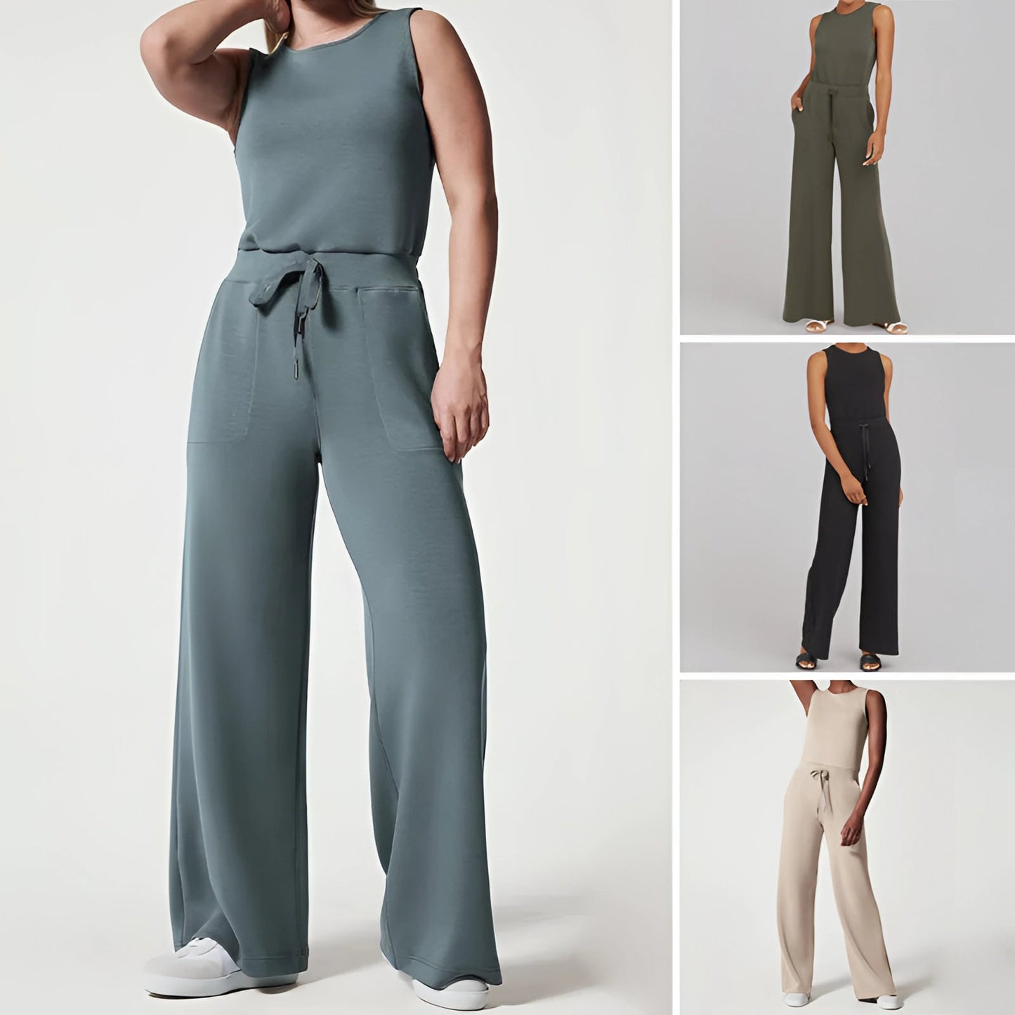 Elegant Sleeveless Wide-Leg Jumpsuit for Women - Perfect for Formal Events
 - ModishWorld