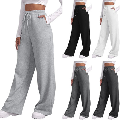 Comfortable, High-Waisted, Breathable Cotton Wide-Leg Sweatpants for Women
 - ModishWorld