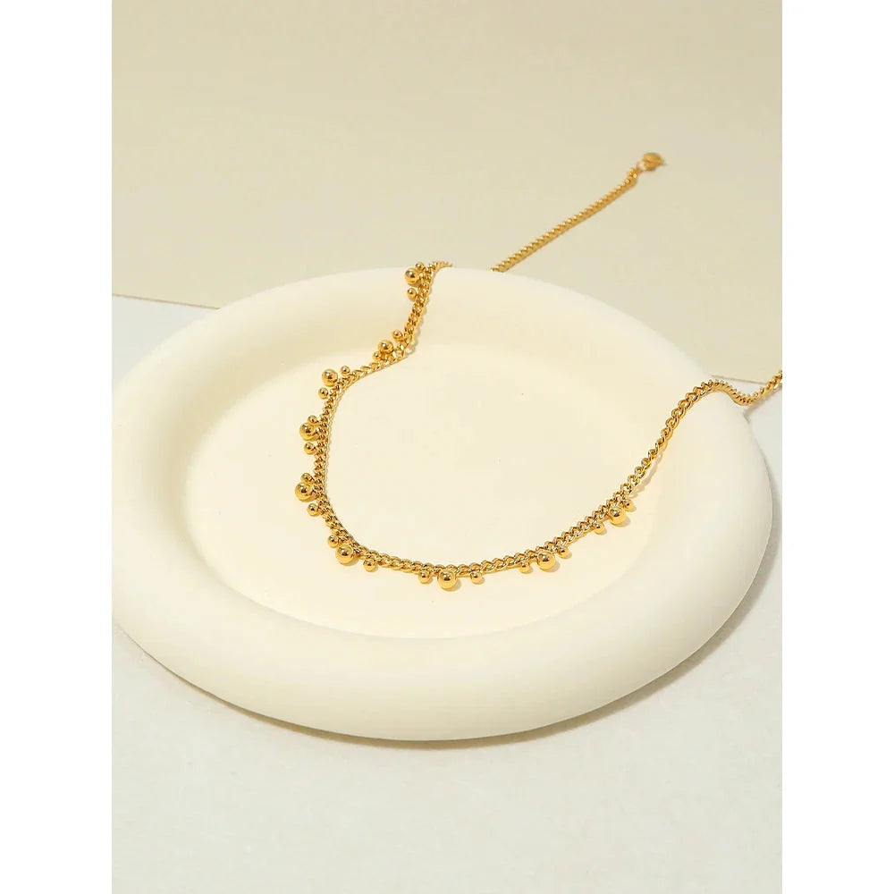 Luxury Gold Bead Necklace by YA-CHAN - Designer Textured Jewelry
 - ModishWorld