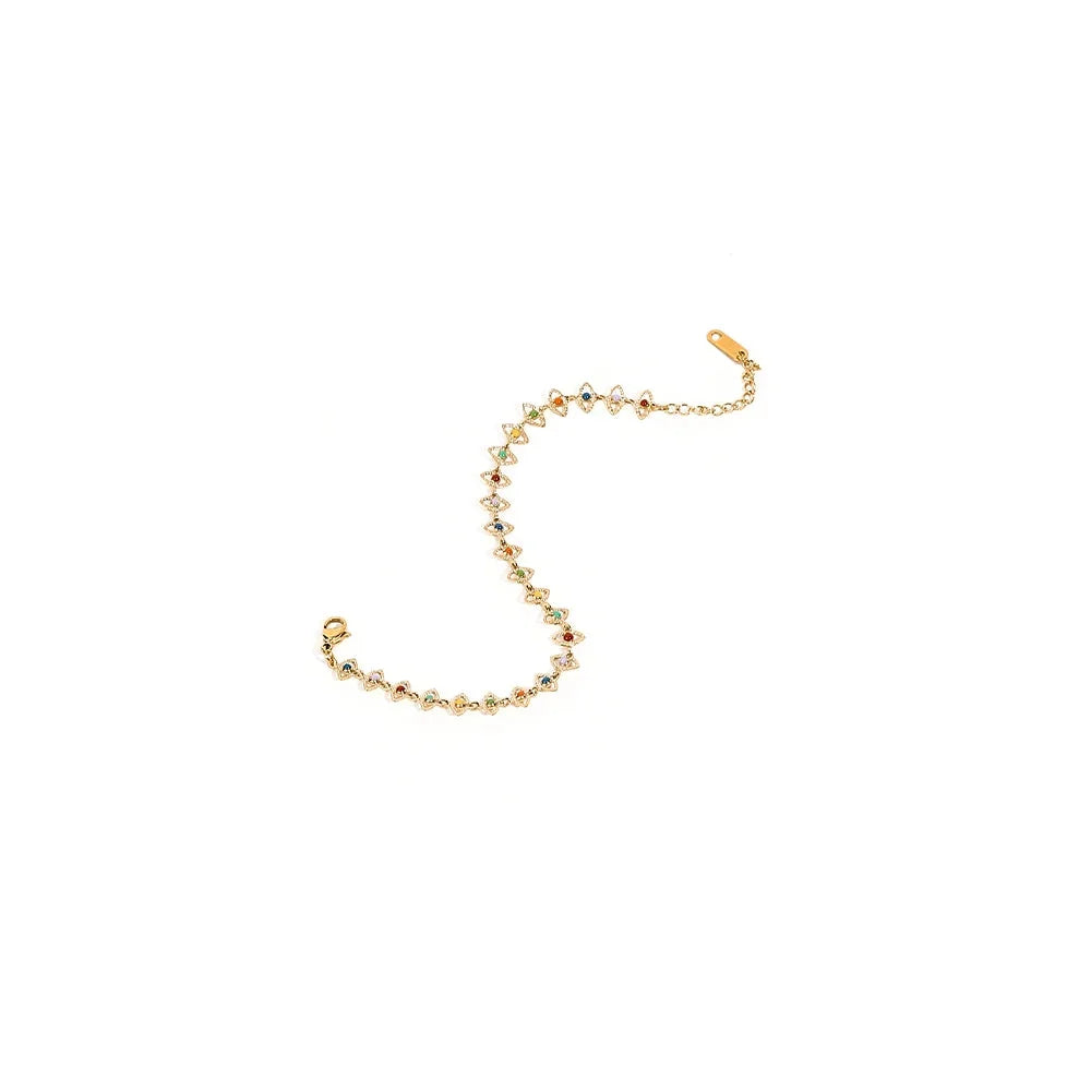 Luxury 18K Gold-Plated Necklace with Multicolor Gemstones – Perfect Gift
 - ModishWorld