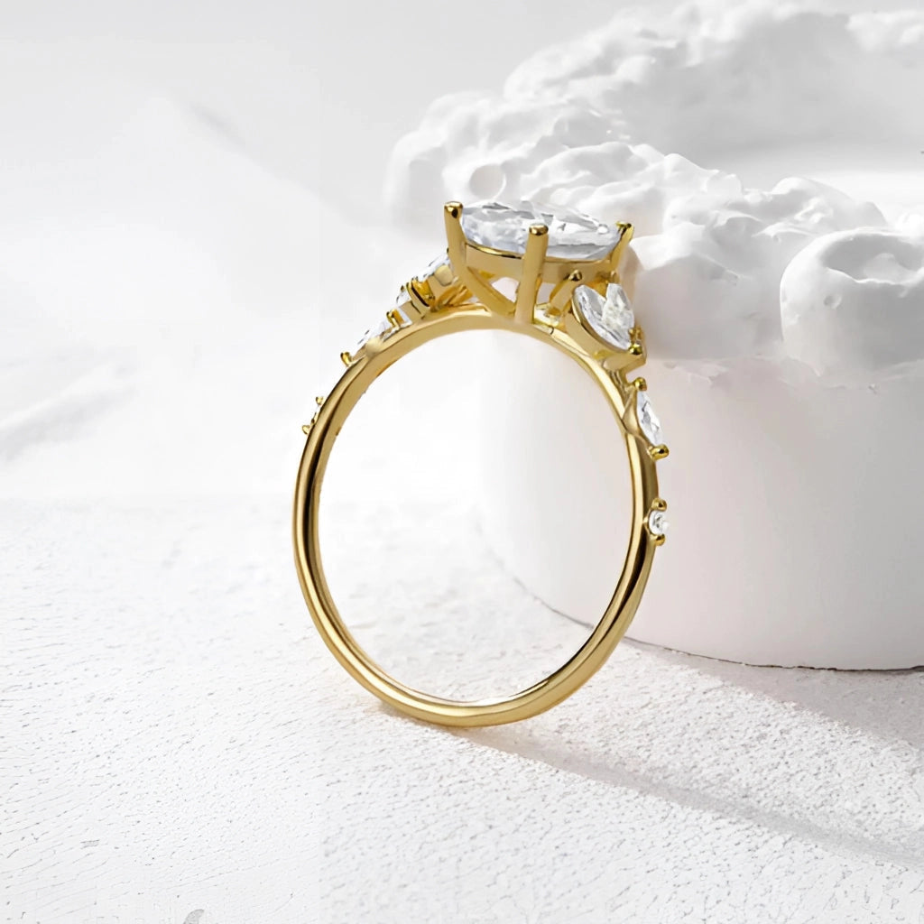 Oval Diamond Engagement Ring with Side Stones in Yellow Gold – Luxurious Custom Bridal Design
 - ModishWorld