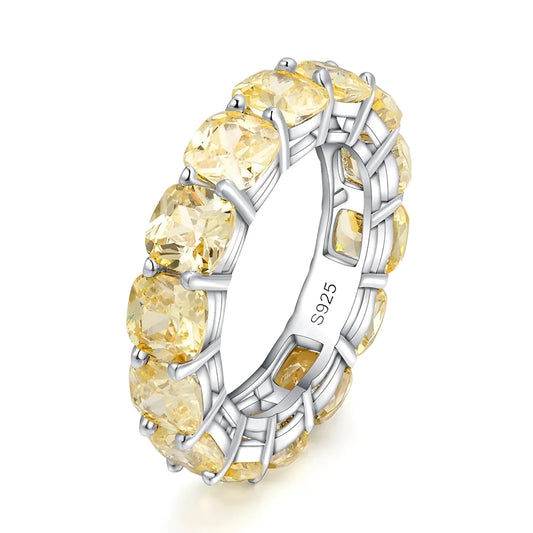 Oval Yellow Sapphire Ring in Sterling Silver - Luxury Designer Jewelry
 - ModishWorld