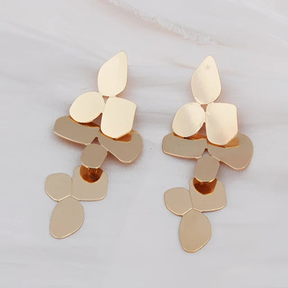 Elegant Geometric Gold Drop Earrings for Weddings and Evening Events
 - ModishWorld
