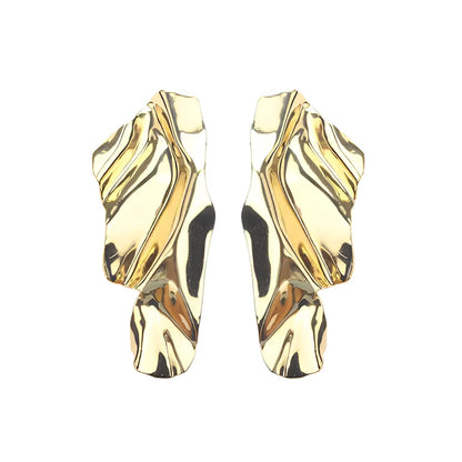 Abstract Ocean-Inspired Gold Shell Earrings
 - ModishWorld