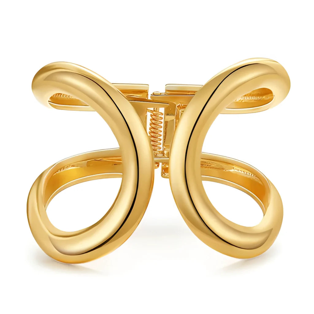 Sculptural Designer Gold Ring with Adjustable Double Band - Luxury Jewelry
 - ModishWorld