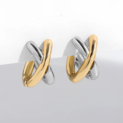 Minimalist Gold and Silver Knot Stud Earrings
 - ModishWorld