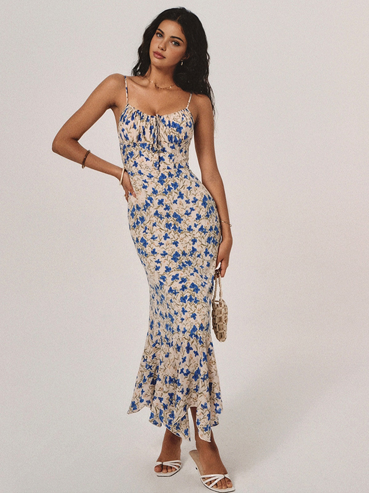 Elegant Flower Print Fit Bodycon Dress for Women - ModishWorld