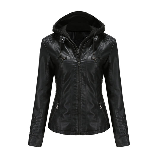 Women's Faux Leather Slim Fit Jacket - ModishWorld
