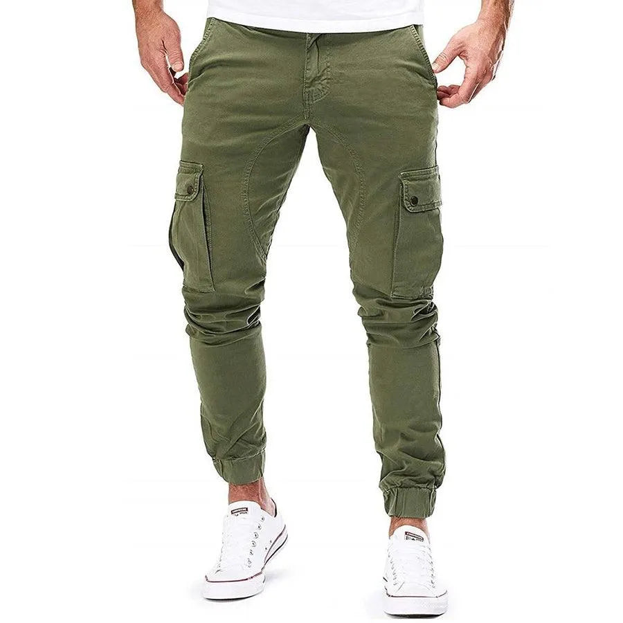 Relaxed Fit Men's Cargo Pants Elastic Waist