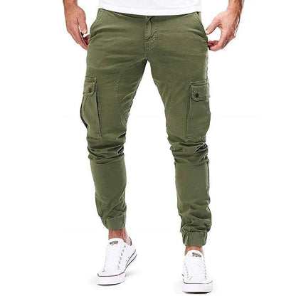 Relaxed Fit Men's Cargo Pants Elastic Waist