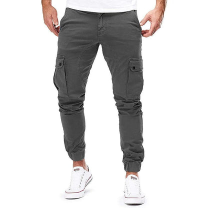 Relaxed Fit Men's Cargo Pants Elastic Waist