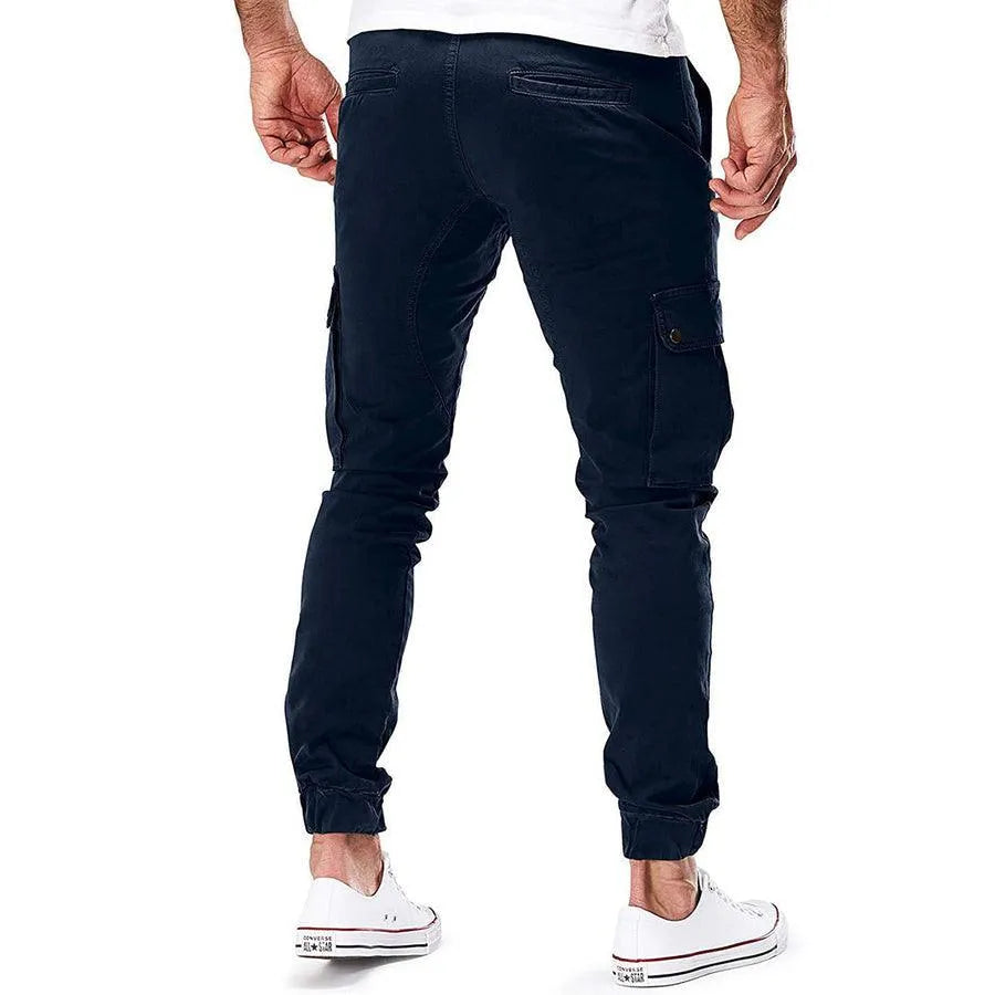 Relaxed Fit Men's Cargo Pants Elastic Waist