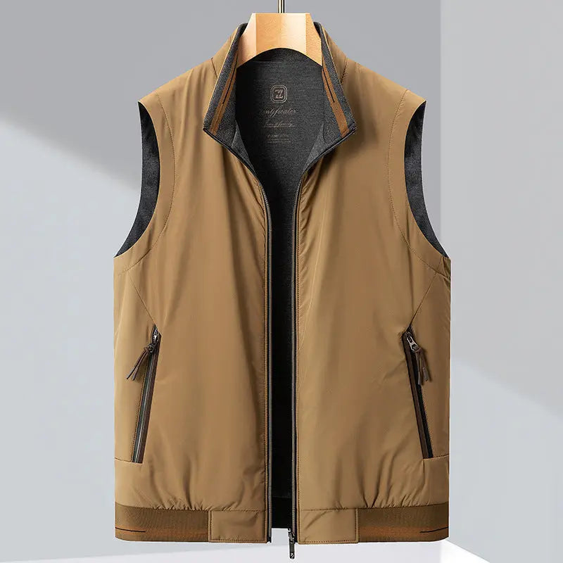 Men's Vest - High Neck with Full Zip Front - ModishWorld