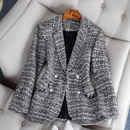 Chic Plaid Jacket for Ladies