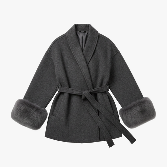 Chic Faux Fur Belted Winter Coat for Women - Modish World