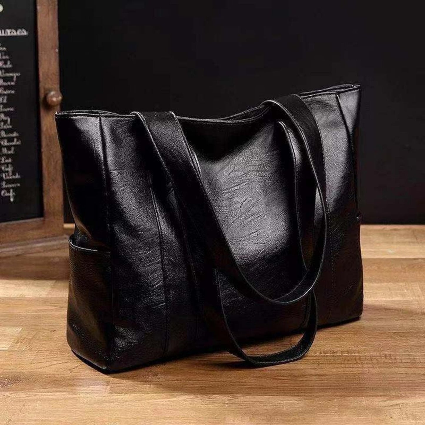 Luxury Brown Leather Big Tote Handbag - ModishWorld