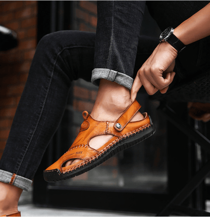 Men's Classic Leather Flip Flop Sandals
