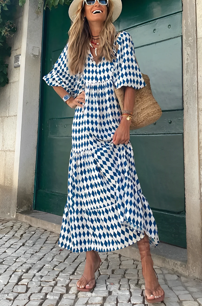 Chic V-Neck Summer Dress for Women