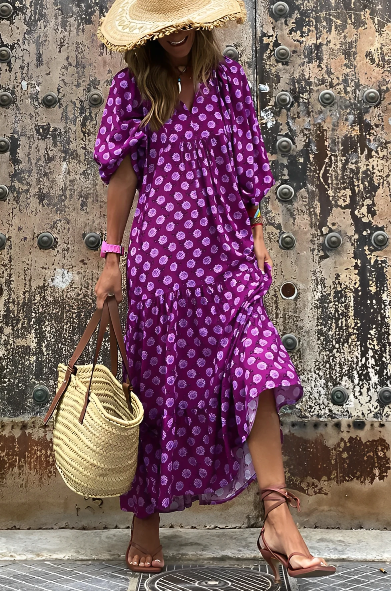 Chic V-Neck Summer Dress for Women