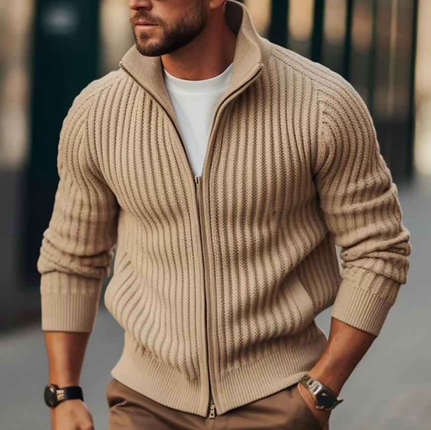 Warm Crew Neck Knit Cardigan Sweater - ModishWorld