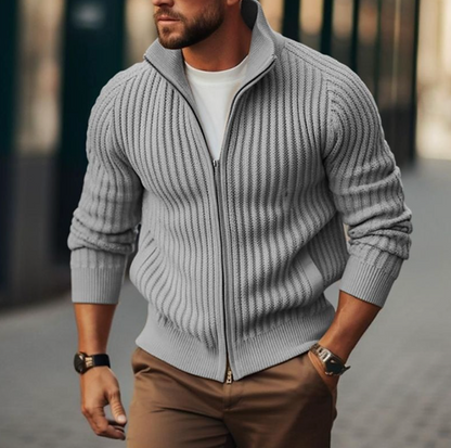 Warm Crew Neck Knit Cardigan Sweater