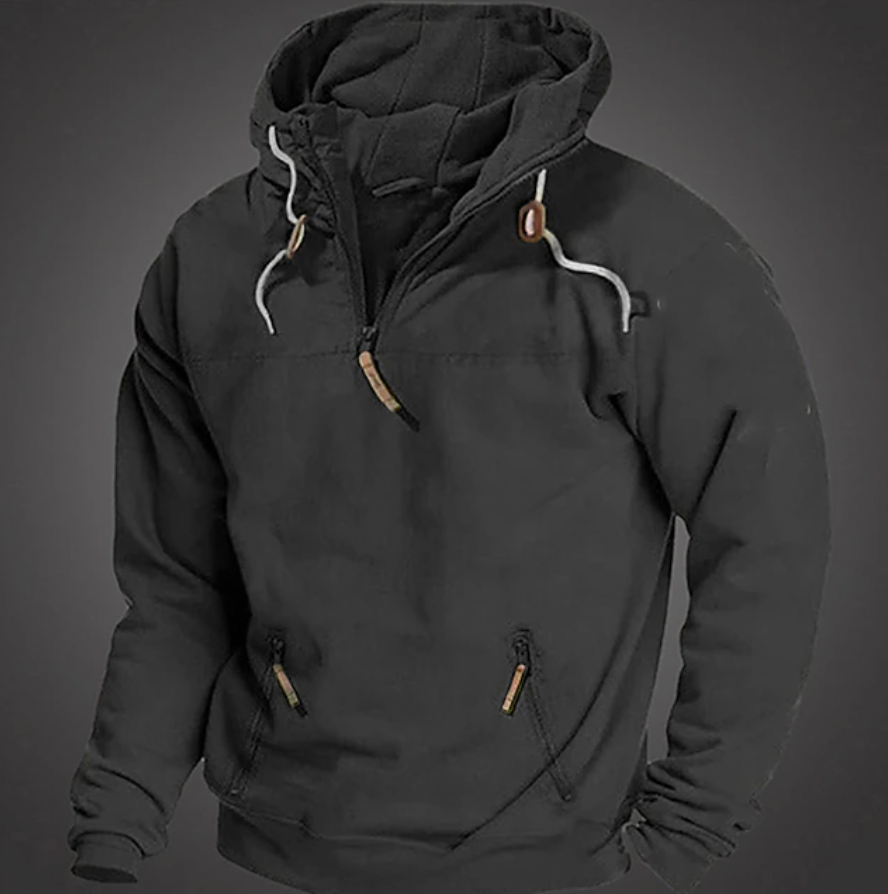 Men's Pullover Hoodie with Adjustable Hood