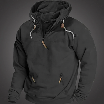 Men's Pullover Hoodie with Adjustable Hood