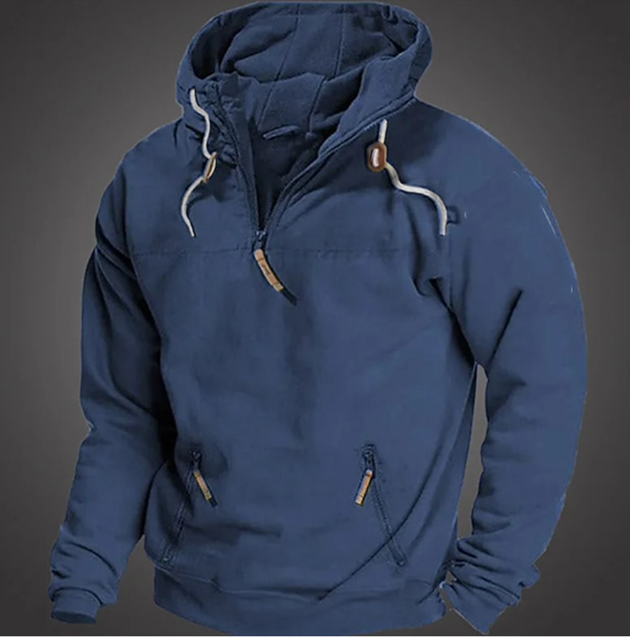 Men's Pullover Hoodie with Adjustable Hood