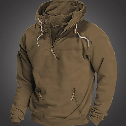 Men's Pullover Hoodie with Adjustable Hood - ModishWorld