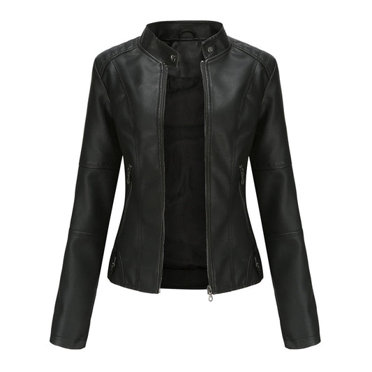Classic Black Leather Biker Jacket for Women - ModishWorld