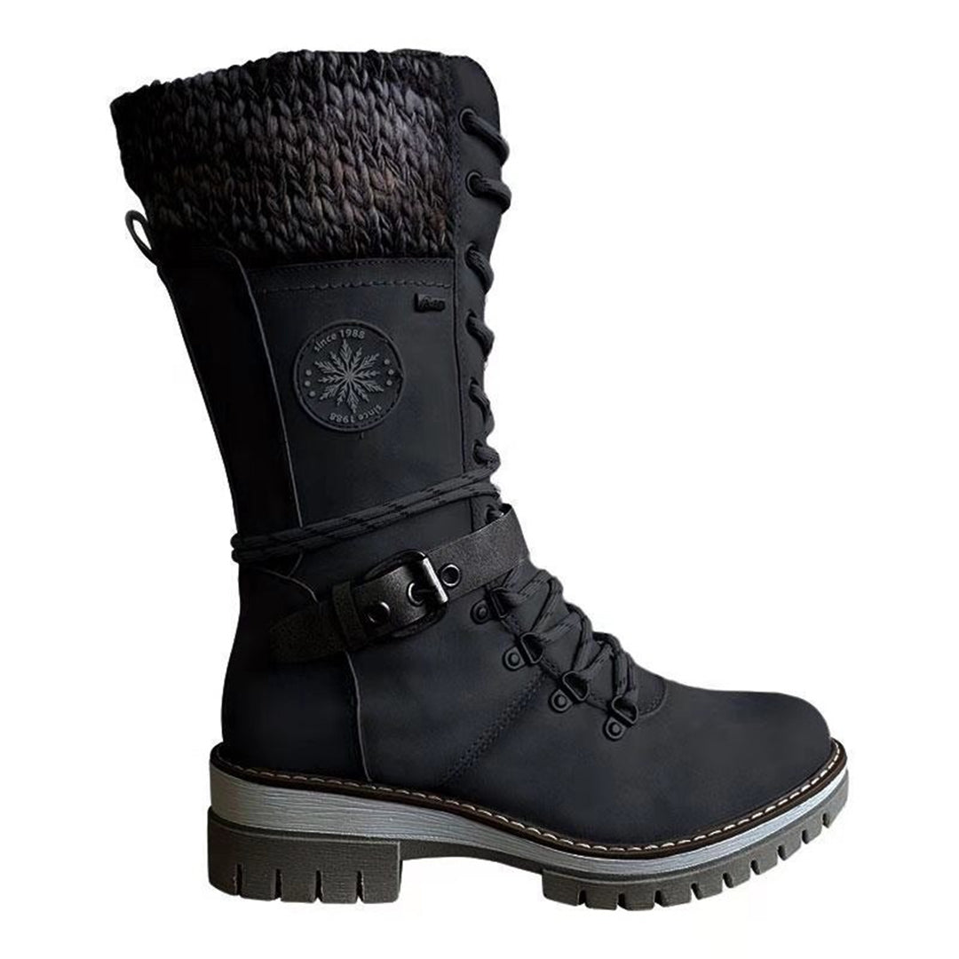 Tall Lace Up Women's Winter Boots with Zip Side