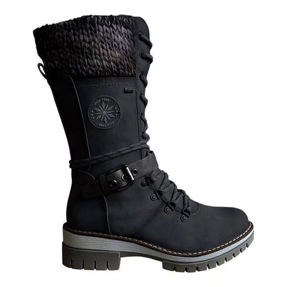 Tall Lace Up Women's Winter Boots with Zip Side