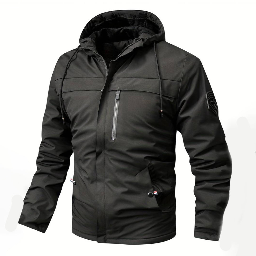 Men's Waterproof Black Jacket - Thermal Lining - ModishWorld