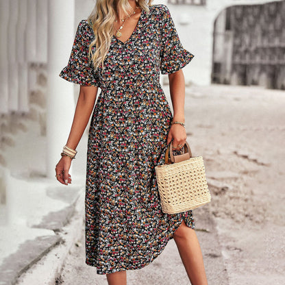 Stylish Floral Midi Sundress - Perfect Beach Wear