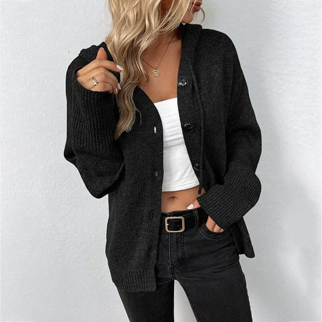 Women's Cozy Hooded Sweater - Soft Knitted Cardigan