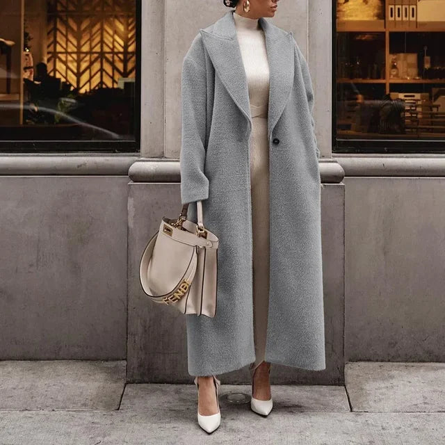 Women's Oversized Long Coat - Open Front Style