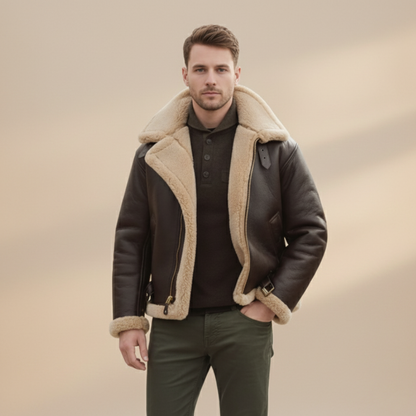 Warm Sherpa Lined Mens Bomber Jacket