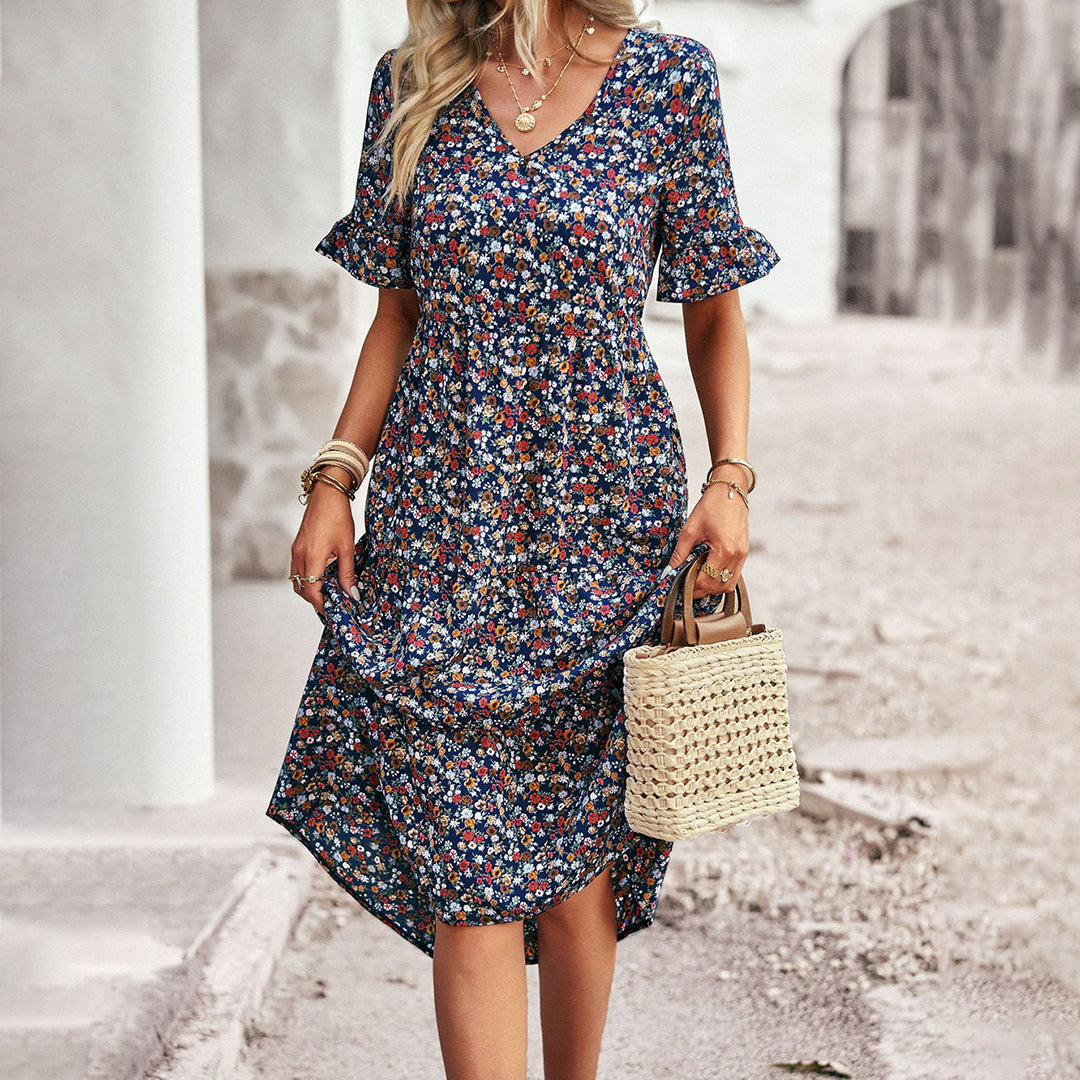 Stylish Floral Midi Sundress - Perfect Beach Wear
