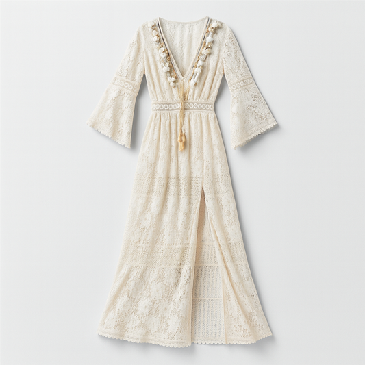 Chic Floral Maxi Dress - Long Sleeves and Flowy Design - ModishWorld
