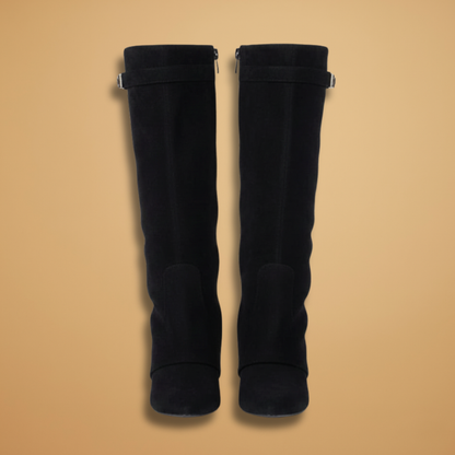 Tall Side Zip Boots with Low Block Heel - Modish World