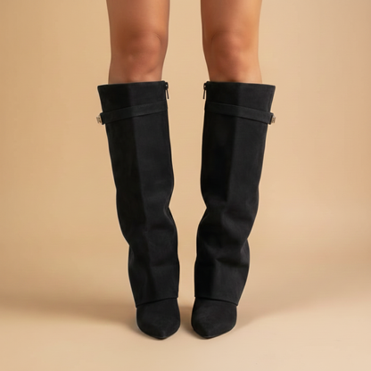 Tall Side Zip Boots with Low Block Heel