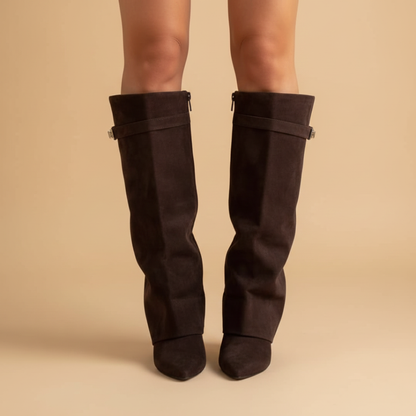 Tall Side Zip Boots with Low Block Heel