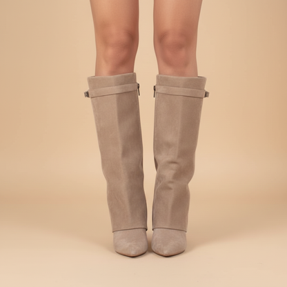 Tall Side Zip Boots with Low Block Heel