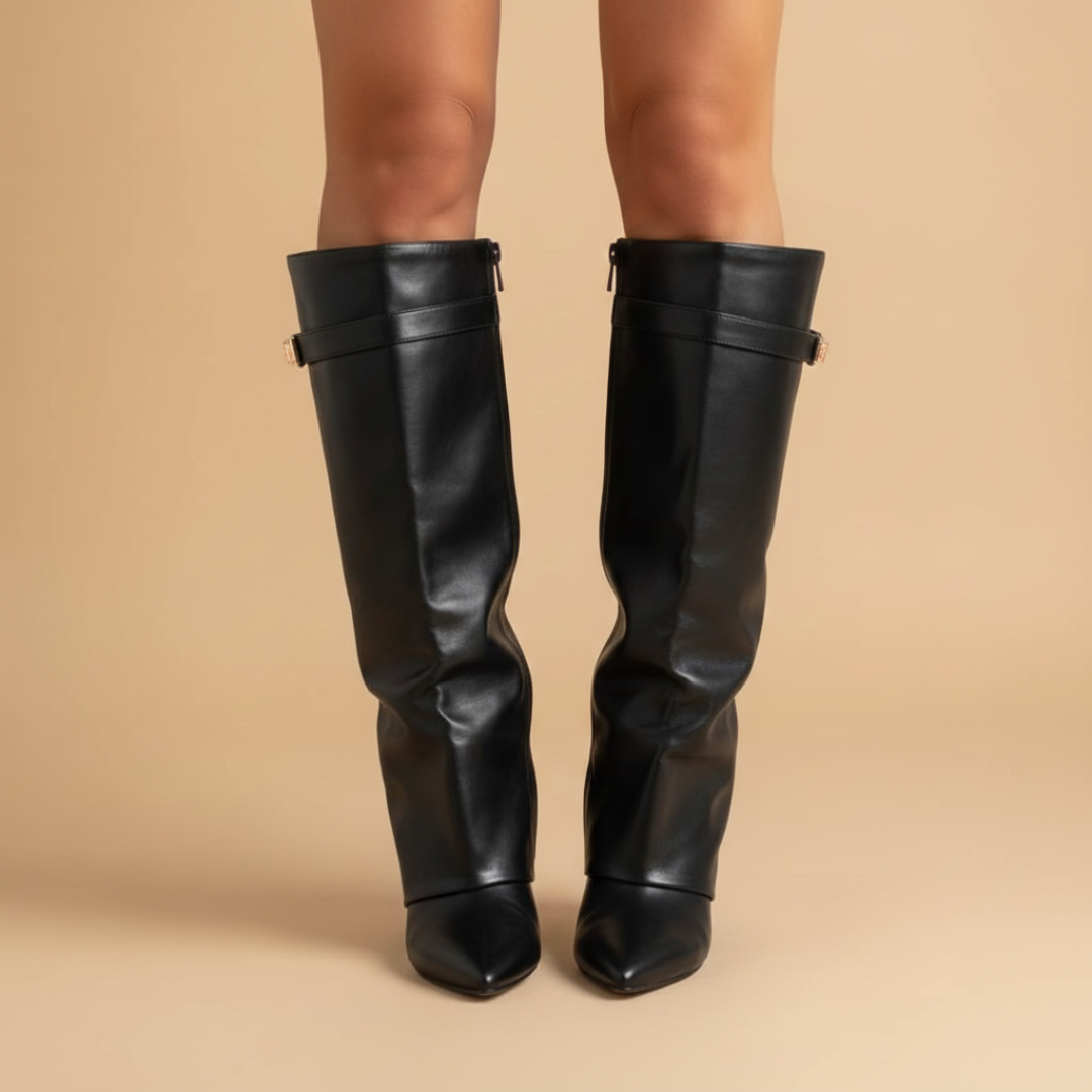 Tall Side Zip Boots with Low Block Heel